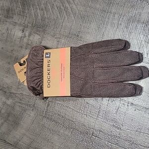 NWT Dockers Men's Brown Genuine Leather Sherpa Lined Gloves Size Large